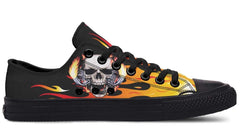 Fire Skull Black Lowtop Sneaker