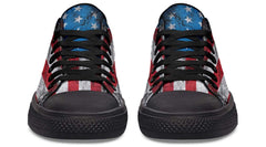 Grunged Pattern Dumbbell Black Lowtop Sneaker