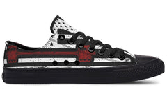 Black and White American Flag with Dumbbell Lowtop Sneaker