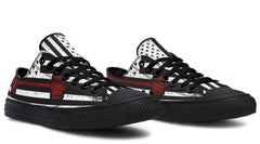 Black and White American Flag with Dumbbell Lowtop Sneaker
