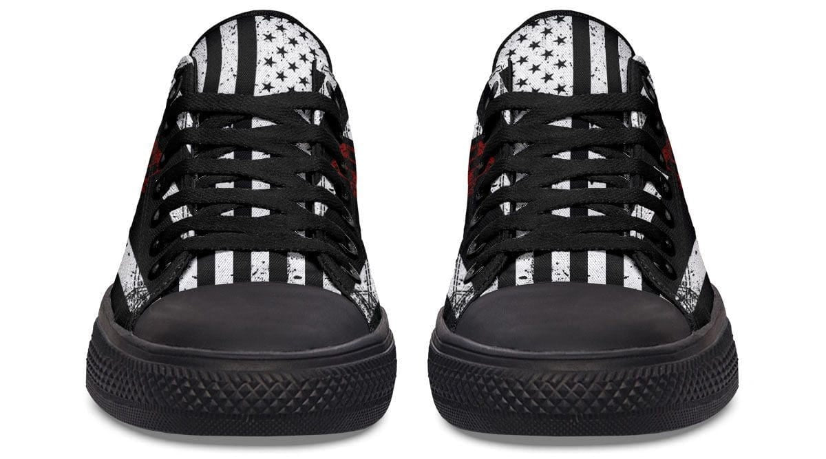 Black and White American Flag with Dumbbell Lowtop Sneaker