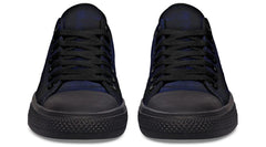 “No Pain No Gain” Blue Pattern Black Lowtop Sneaker