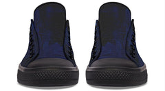 “No Pain No Gain” Blue Pattern Black Lowtop Sneaker