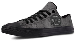 “No Pain No Gain” Gray Pattern Black Lowtop Sneaker