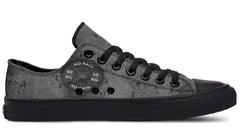 “No Pain No Gain” Gray Pattern Black Lowtop Sneaker