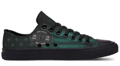 “No Pain No Gain” American Flag Green Pattern Black Lowtop Sneaker