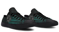“No Pain No Gain” American Flag Green Pattern Black Lowtop Sneaker