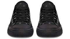 “No Pain No Gain” B&W Pattern Black Lowtop Sneaker