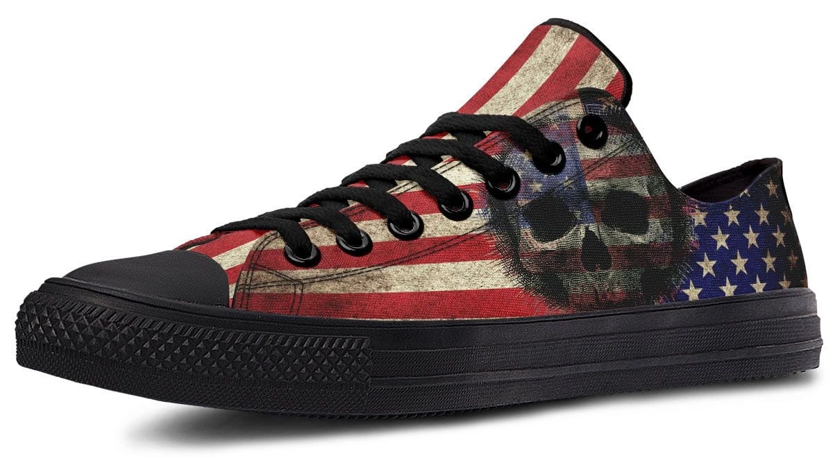American Skull Black Lowtop Sneaker
