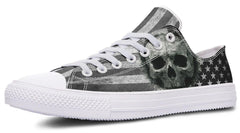 B&W American Skull White Lowtop Sneaker