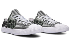 B&W American Skull White Lowtop Sneaker