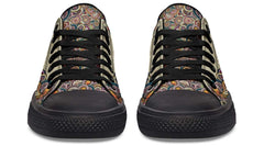 Day Of Dead Skull Pattern Black Lowtop Sneaker