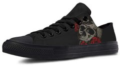 Butterfly Rose And Skull Black Lowtop Sneaker
