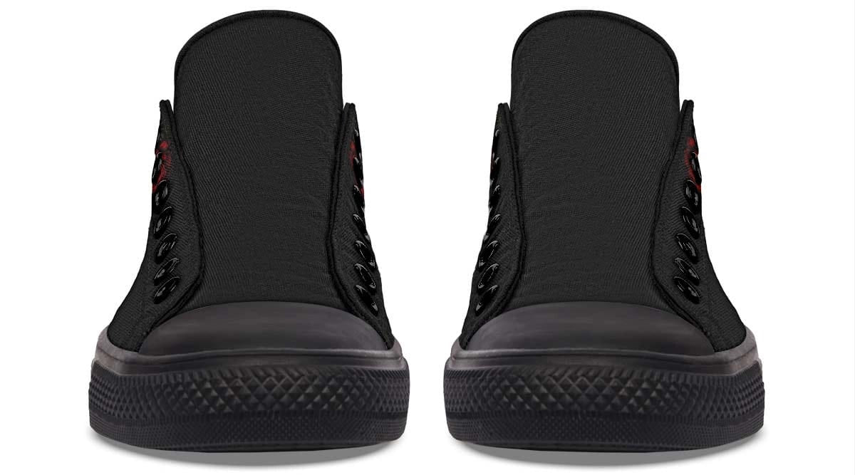 Butterfly Rose And Skull Black Lowtop Sneaker