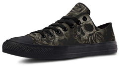 Dead Rose Pattern Black Lowtop Sneaker
