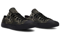 Dead Rose Pattern Black Lowtop Sneaker