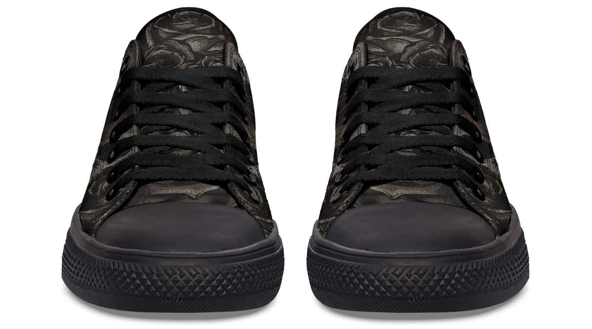 Dead Rose Pattern Black Lowtop Sneaker