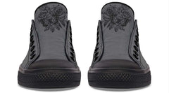 Moth and Rose Black Lowtop Sneaker