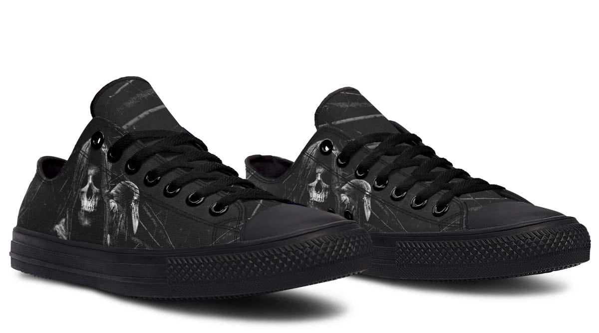 Death and Crow Black Lowtop Sneaker