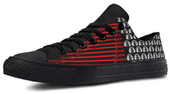 Barbell Pattern Black Lowtop Sneaker