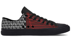 Barbell Pattern Black Lowtop Sneaker
