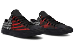 Barbell Pattern Black Lowtop Sneaker