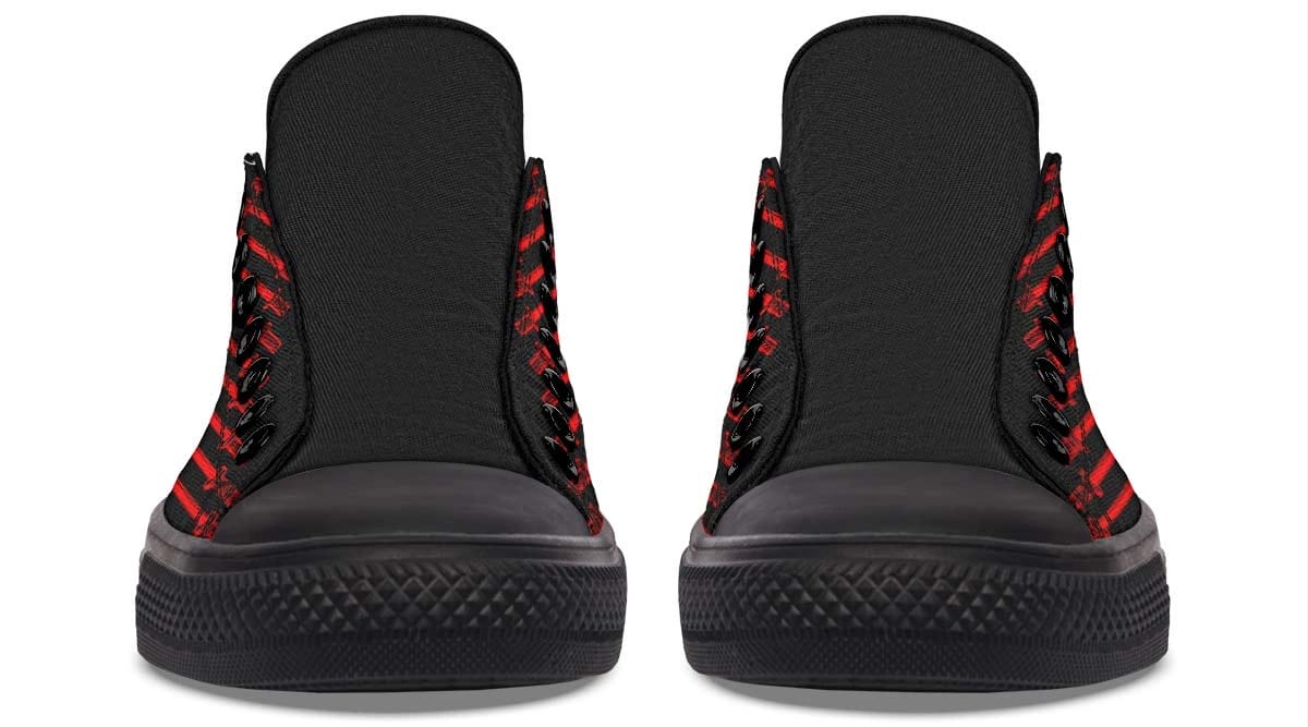 Barbell Pattern Black Lowtop Sneaker