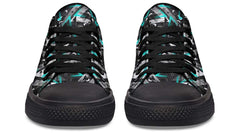 Cyan Polygon Pattern Black Lowtop Sneaker