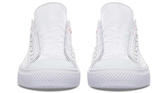 Flower On Skull Pattern White Lowtop Sneaker