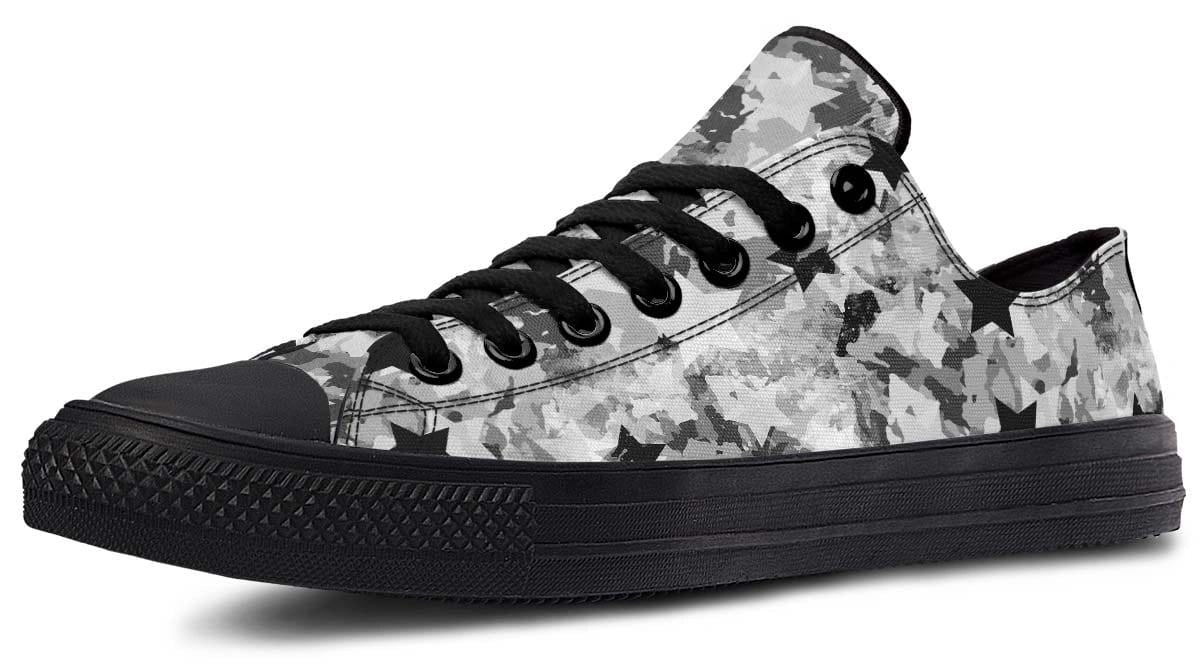 Black And White Polygon Pattern Lowtop Sneaker
