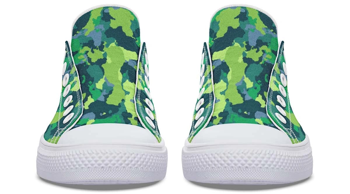 Moss Camo Pattern White Lowtop Sneaker