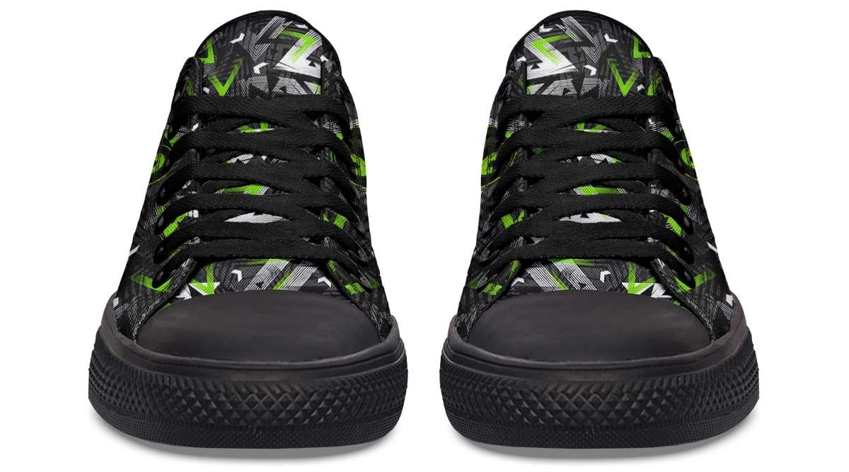 Green Polygon Gym Dumbbell Pattern Lowtop Sneaker