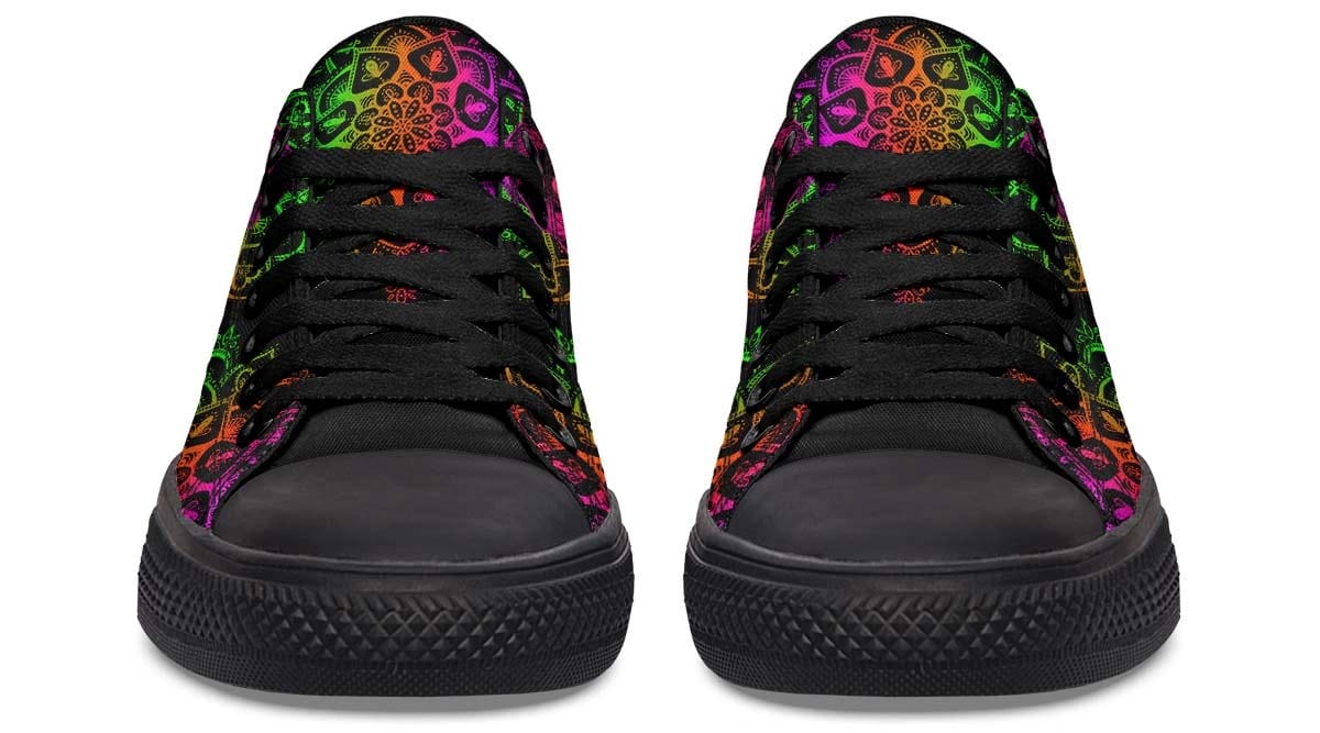 Mandala Skull Rainbow Color Pattern Lowtop Sneaker