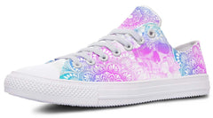 Mandala Skull Pattern White Lowtop Sneaker