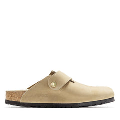Women's Birkenstock Boston Big Buckle Oiled Leather - Tobacco Brown