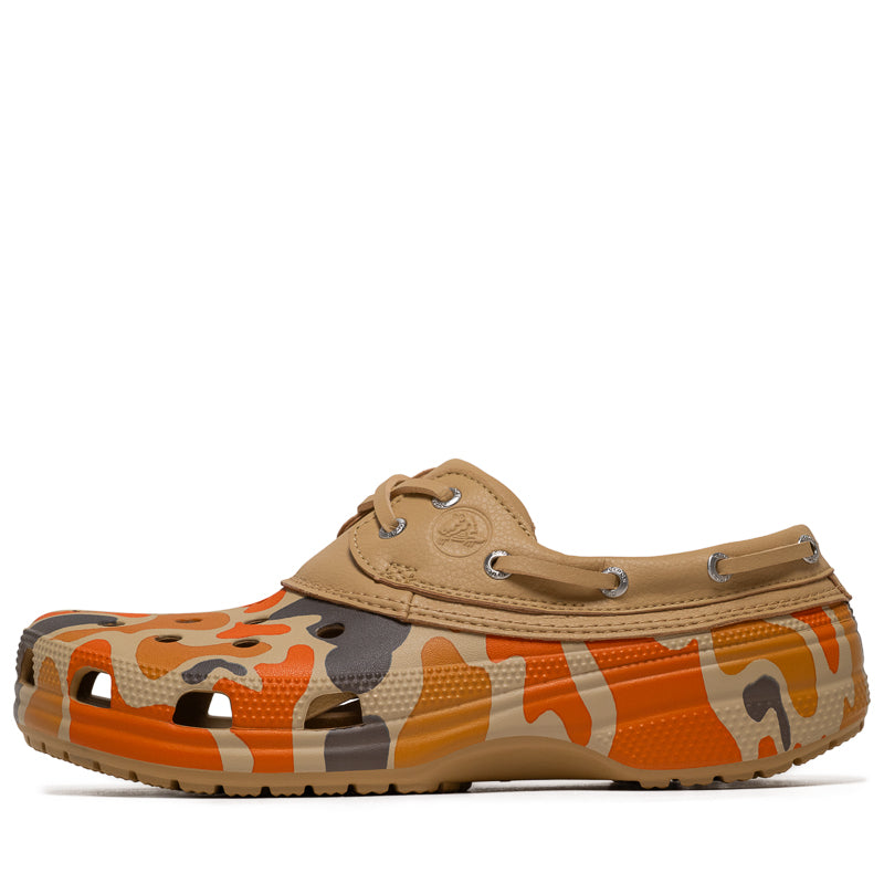 Crocs Classic Duck Camo Boat Shoe - Tan/Shocking Orange