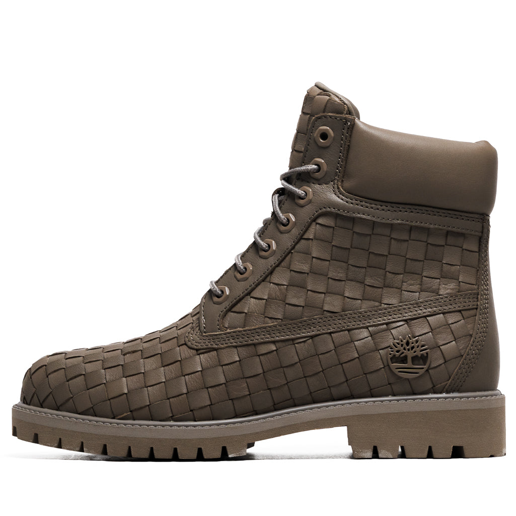 Timberland Textured Premium 6" Lace Up Boot - Olive Full Grain
