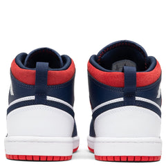 Air Jordan 1 Mid SE (PS) - White/University Red/Midnight Navy