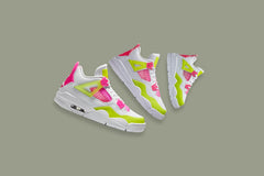 Air Jordan 4 Retro SE (GS) "Lemon Venom" - White/Pink Blast