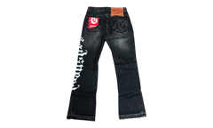 Godspeed OG Logo Grey Washed Denim Flared Jeans