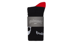 Godspeed Skull & Roses Black/Red Socks