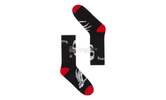 Godspeed Skull & Roses Black/Red Socks