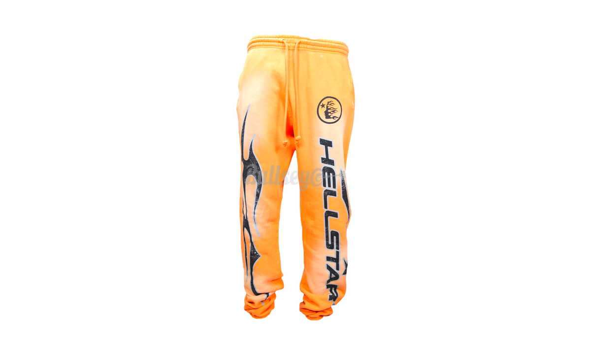 Hellstar Fire Orange Dye Closed Elastic Bottom Sweatpants