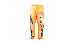 Hellstar Fire Orange Dye Closed Elastic Bottom Sweatpants
