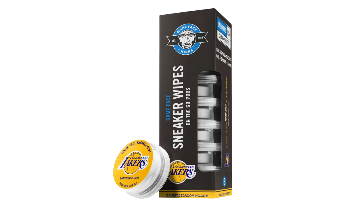 Game Face Kicks On-The-Go Sneaker Cleaning Wipes Lakers