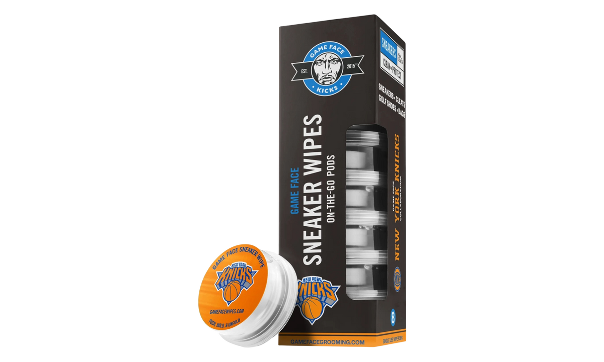 Game Face Kicks On-The-Go Sneaker Cleaning Wipes Knicks