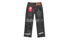 Godspeed Scattered GS Logo Black Wash Denim Jeans