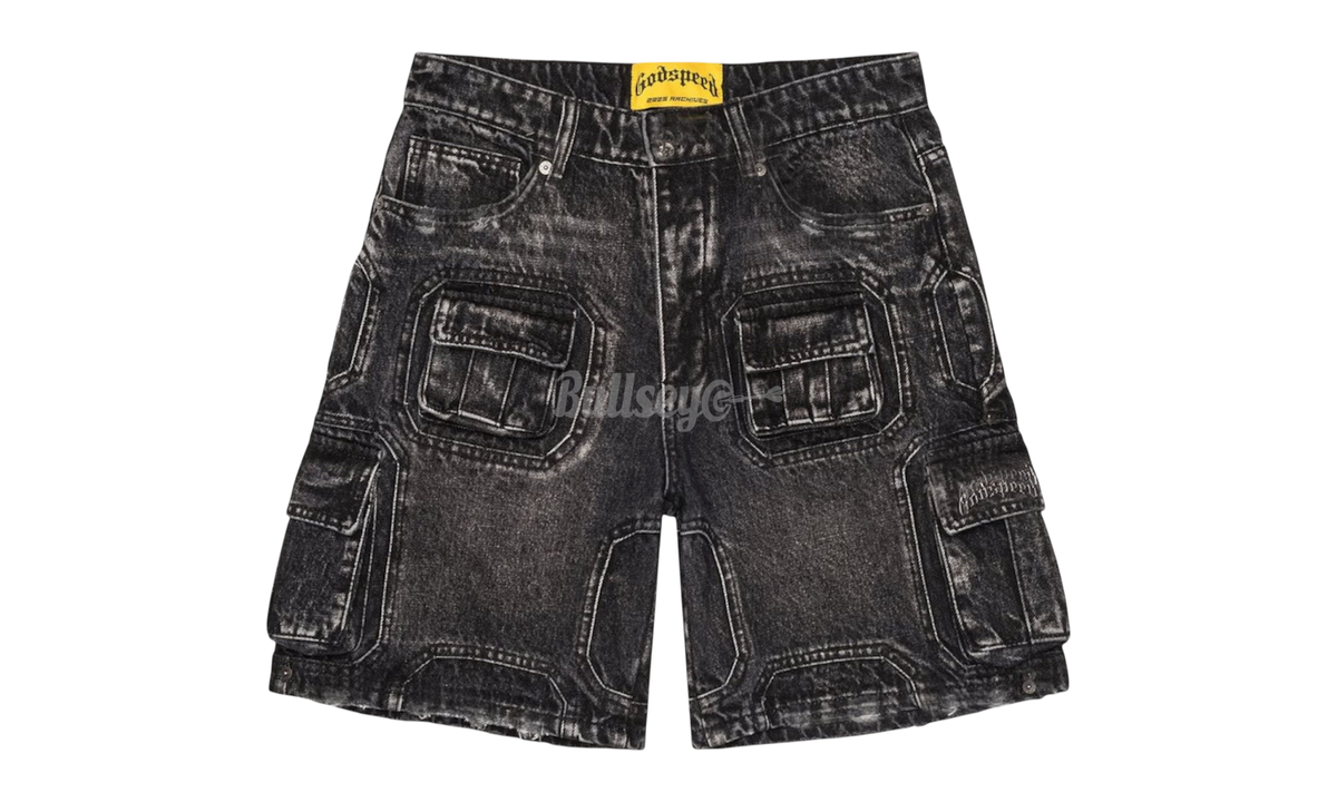 Godspeed Octagon Cargo Denim Black Shorts