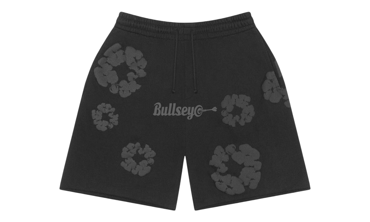 Denim Tears Mono Black Cotton Wreath Sweat Shorts
