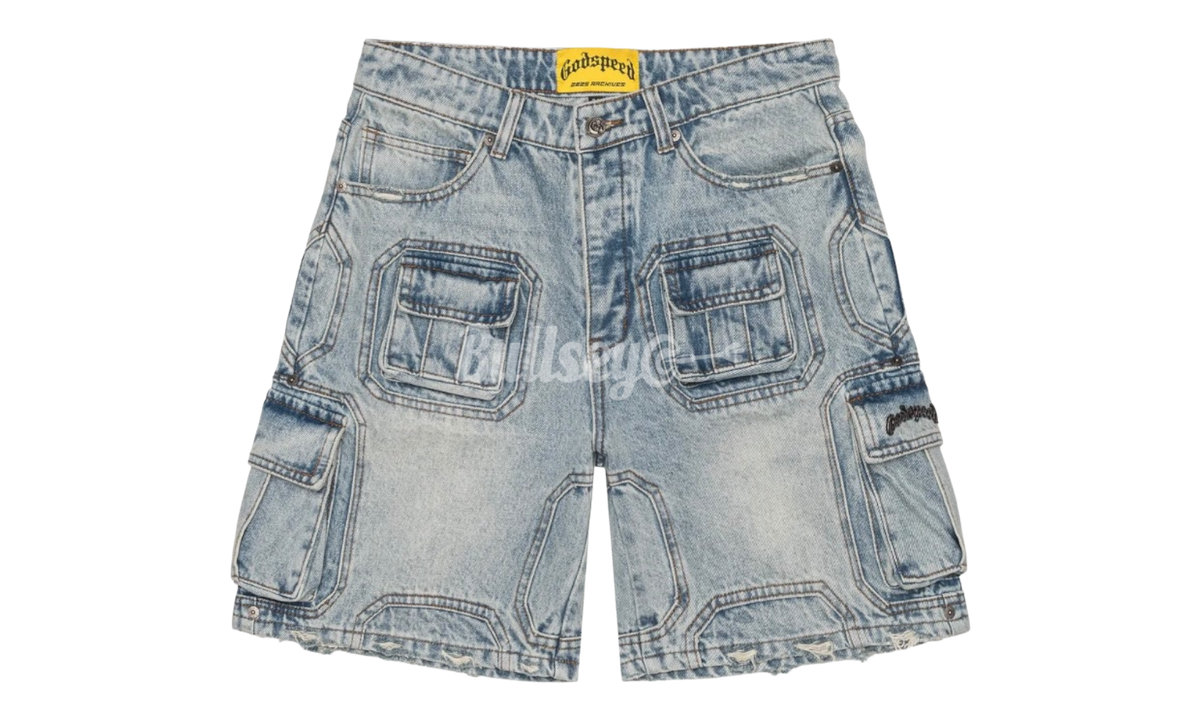 Godspeed Octagon Cargo Denim Blue Shorts